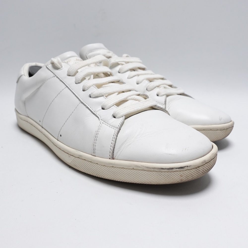 Saint Laurent SL/01 white leather low top shoes mens size 42 - Picture 11 of 13